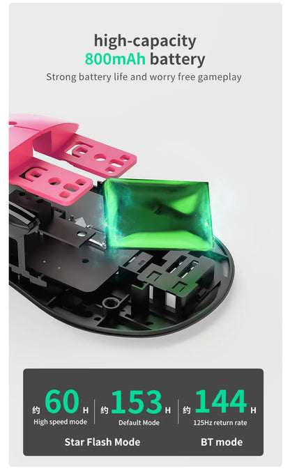 AJAZZ AJ179 NL trådlös mus Star Flash-version 3 lägen låg latens lång batteritid lätt anpassad kontors- och gamingmus