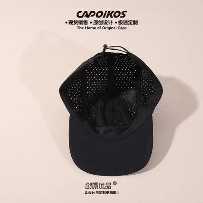 Șapcă de baseball cu cinci panouri, culoare solidă, cu logo personalizat, uscare rapidă, pentru bărbați și femei, din plasă respirabilă, pentru camping, sport și skateboard