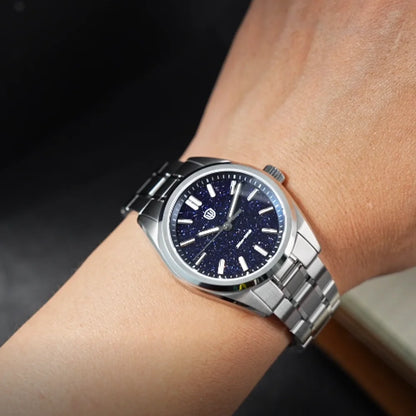 Watchdives New WD0003B Aventurine Dial Watch VH31 Quartz Movement Sapphire Crystal Luminous 100m Waterproof 36mm Vintage Watch