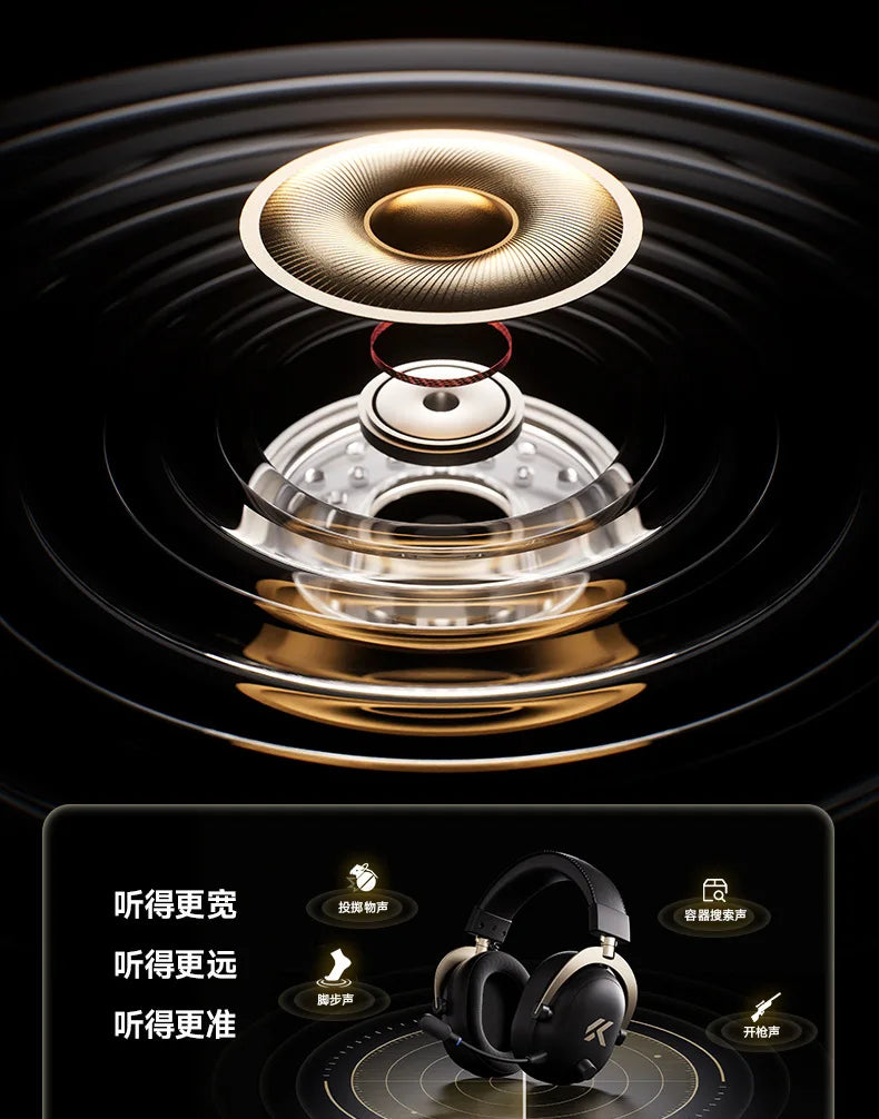 MCHOSE V9 Turbo Wireless Gaming Headset with Microphone, Four-Mode Esports Headphones, Over-Ear Bluetooth Gaming Headset with Professional Audio