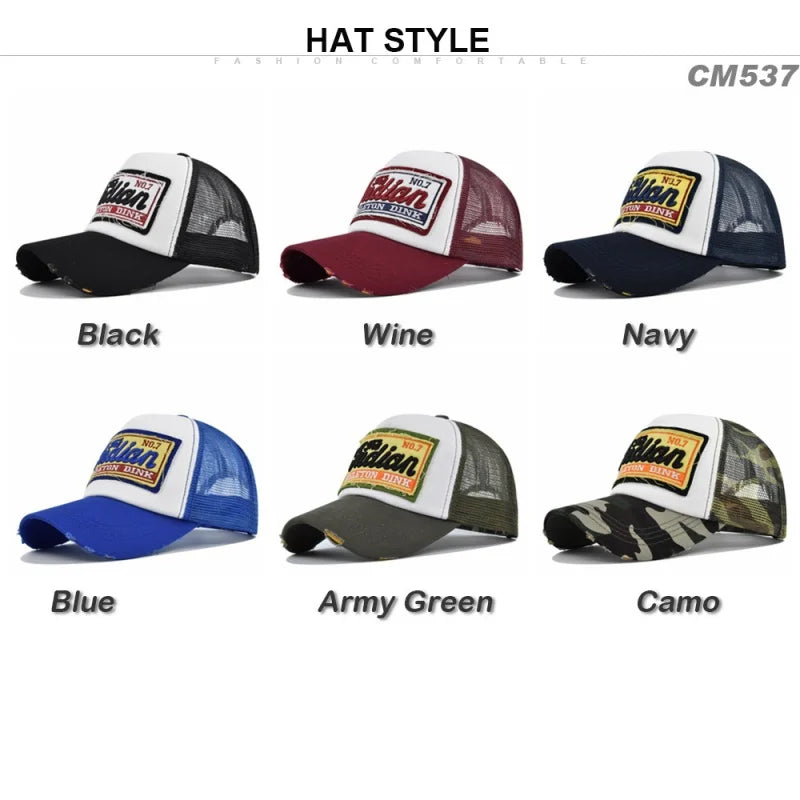 Streetwear Letter Embroidery Mesh Dad Baseball Cap Fashion Snapback Hip Hop Outdoor Y2K Trucker Hats Gorras F2719 for Women Men
