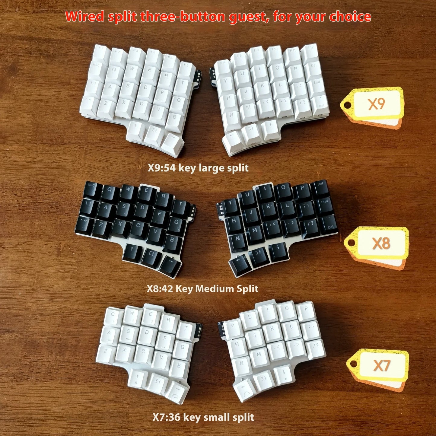 Planck 48 Wired Keyboards Full 1u Orthogonal Inline Keyboard Single Mode Customized Hot-Swap Mechanical Gaming Keyboard Gifts