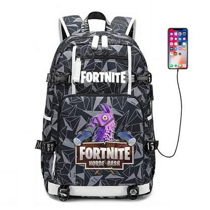 Zaino scolastico Fortnite con stampa gaming per ragazzi e ragazze, grande capacità, impermeabile, leggero e resistente, regalo di compleanno