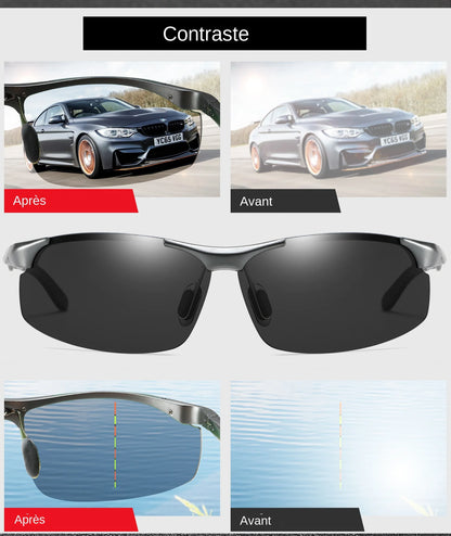 VEITHDIA Men's Sunglasse Outdoor Polarized UV400 Lens Rectangle Rimless Driving Fishing Sun Glasses Sports Eyewear For Male 6535