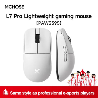 MCHOSE L7 Pro Wireless Gaming Mouse PAW3395, 8K Polling Rate, 39g Ultra-Lightweight Wireless Gaming Mouse with Bluetooth & 2.4GHz