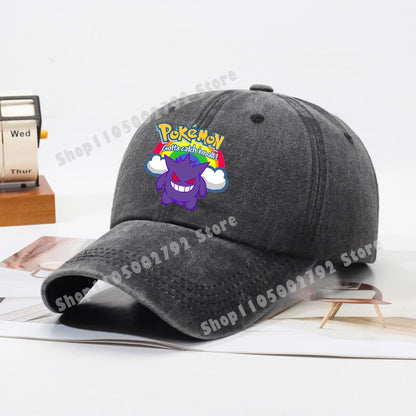 Pokémonové baseballové čepice Pikachu Kawaii Anime postavičky Sluneční klobouky Letní outdoorové sluneční klobouky pro rodiče a děti Módní kšiltovka s kachním jazykem Dárek