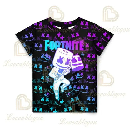 Battle Royale 3D Fortnite T-shirt Tees Men and Women Boys Girls Victory Cartoon Tops Teen Clothes Kids Hero Game Tees Tops