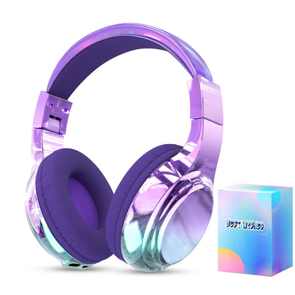 Gradient Kids Bluetooth Headphones Over Ear Girls Wireless Headphones With Mic Foldable Lightweight Headset Forfor School Travel