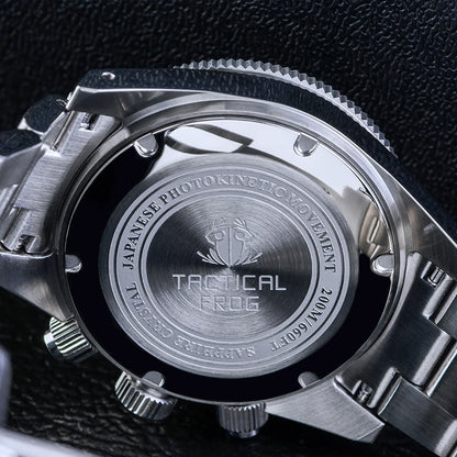 Tactical Frog V2 Solar Chronograph Men Watch Sapphire Crystal Mirror Ceramic Bezel VS75A Eco-Drive Quartz 20Bar Waterproof Watch