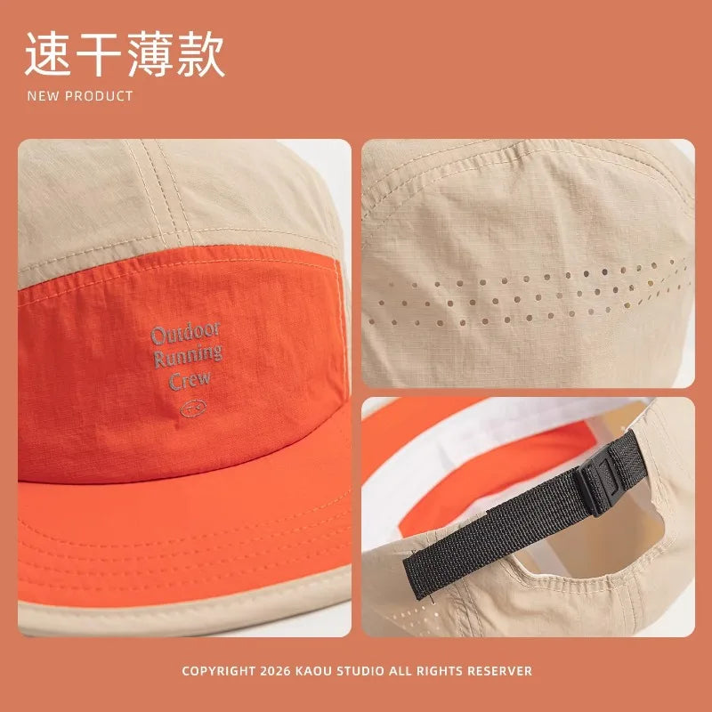 Udendørs camping solcreme hurtigtørrende farveafstemte baseballkasketter til kvinder sommer let og åndbart retro 5-panels herrehat