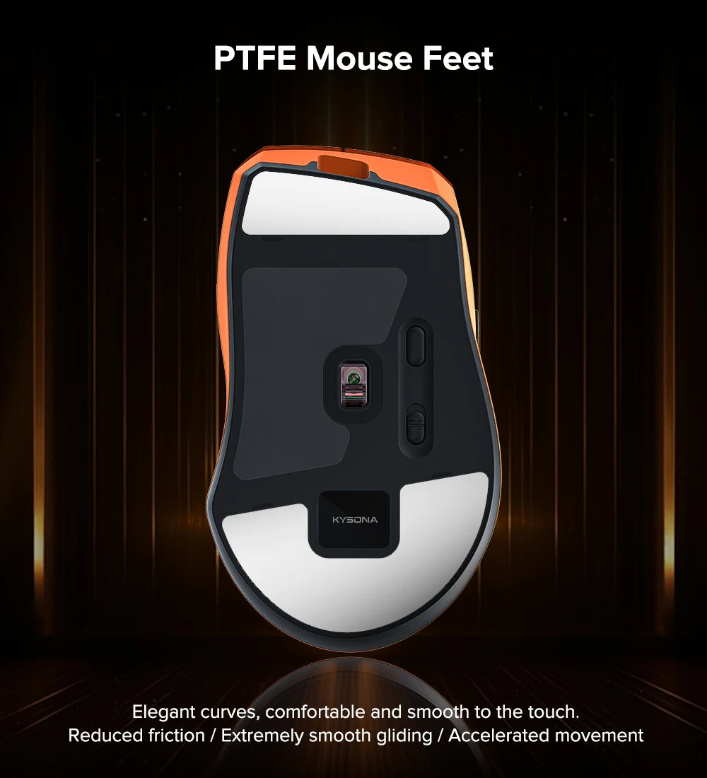KYSONA Uranus PRO Wireless Gaming Mouse PAW3395, 26,000 DPI, 8KHz Polling Rate, Ultra-Lightweight Ergonomic Wireless Gaming Mouse for PC