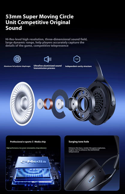 2025 Mchose X9 Headphone 3 Mode Bluetooth Headset Surround Sound Effect With Mic E-Sports Earphones Custom Accessories For Fps