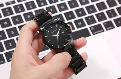 Zegarek męski Hannah Martin, koperta ze stali nierdzewnej, mechanizm kwarcowy, tarcza o średnicy 41 mm, styl biznesowy, z funkcją kalendarza (imitacja)