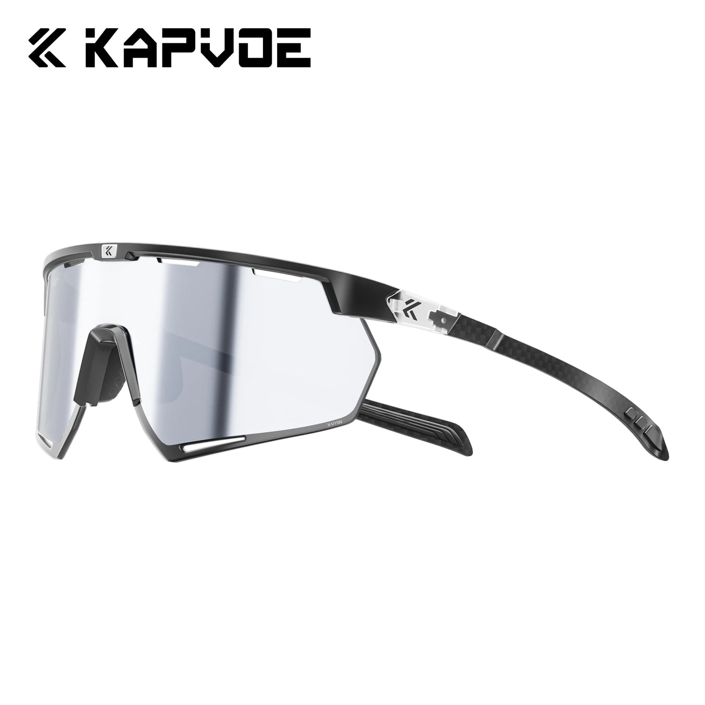 Kapvoe Real Carbon Fiber Cycling Glasses Sunglasses for Men Lightweight Photochromic UV400 MTB Bike Bicycle Sports Eyewear