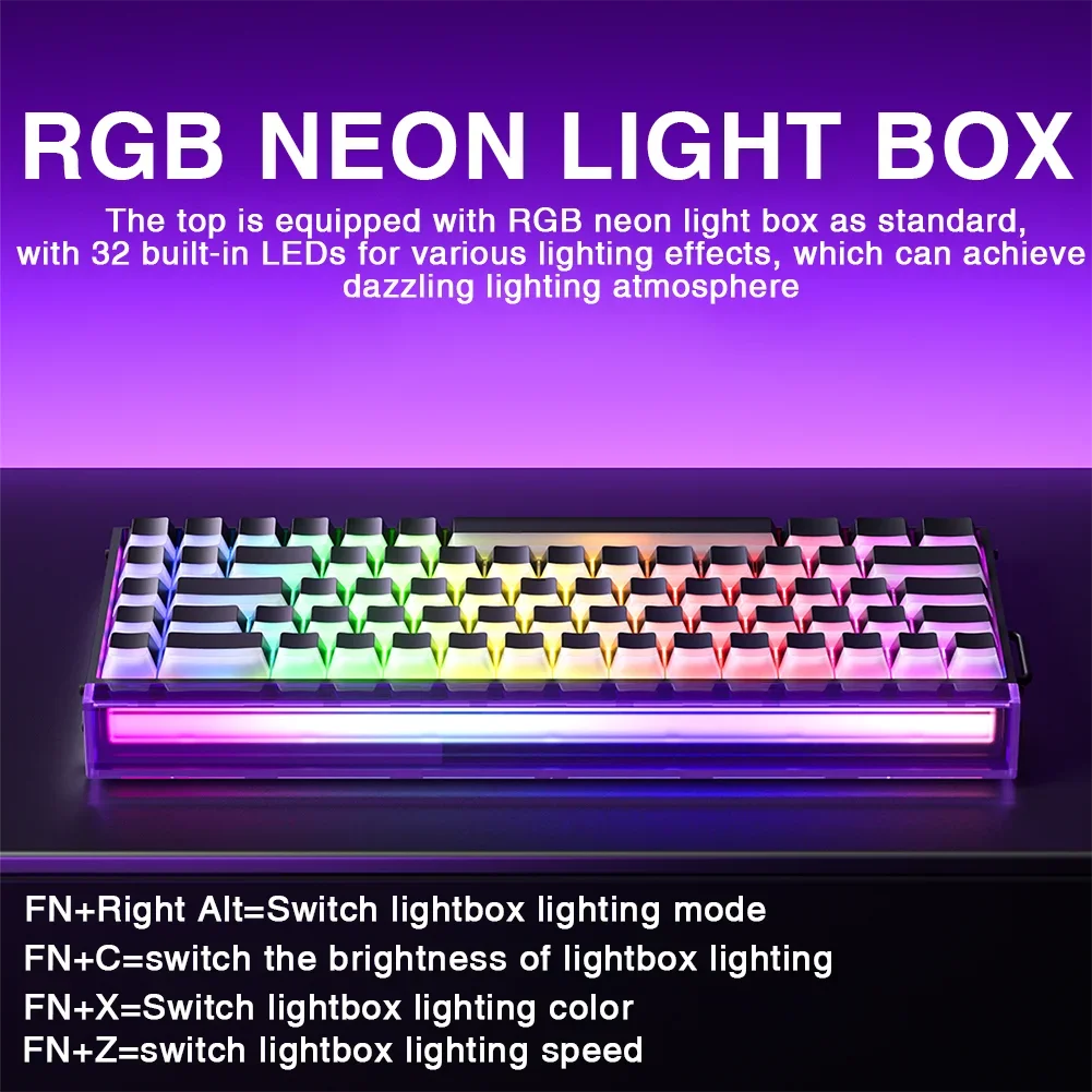 Teclado AULA HERO 68HE con interruptores magnéticos RGB Gaming mecánico Rapid Trigger retorno 8K con cable para esports personalizable