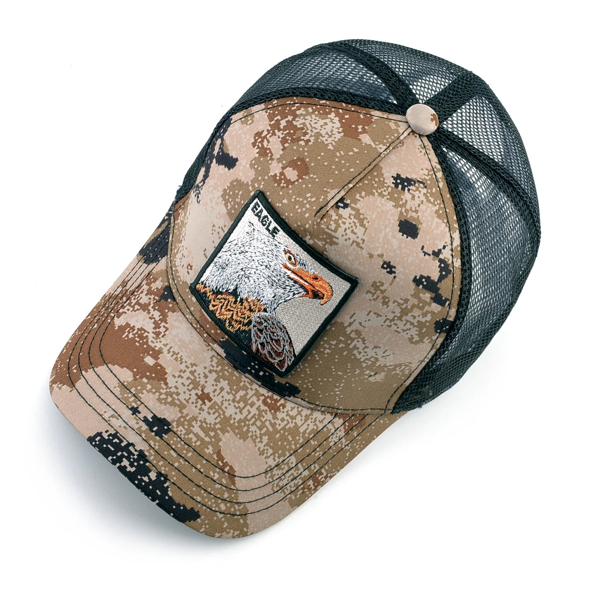 Gorras de camionero de moda con parche bordado de cabra. Gorra de béisbol Snapback «Four Seasons» para hombre y mujer, con visera ajustable.
