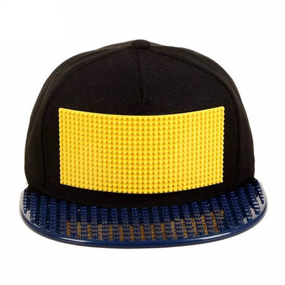 Tegneserie-patchwork-baseballkasketter, DIY-blokke, snapback-kasketter, hiphop-kasketter til mænd og kvinder, aftagelige pixel-kasketter, dad hats, kasketter til børn og voksne