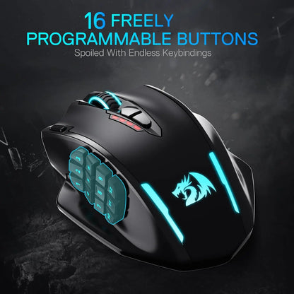 Redragon M913 MAX langaton MMO-optinen pelihiiri, 26000 DPI, 16 ohjelmoitavaa painiketta