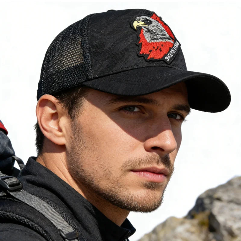 1 Breathable Sun-Protective Embroidered Baseball Cap with Eagle Embroidery, Personalized Design, Unisex, Suitable for Daily Casual Outdoor Use, Sunshade Mesh Cap, Holiday Gift