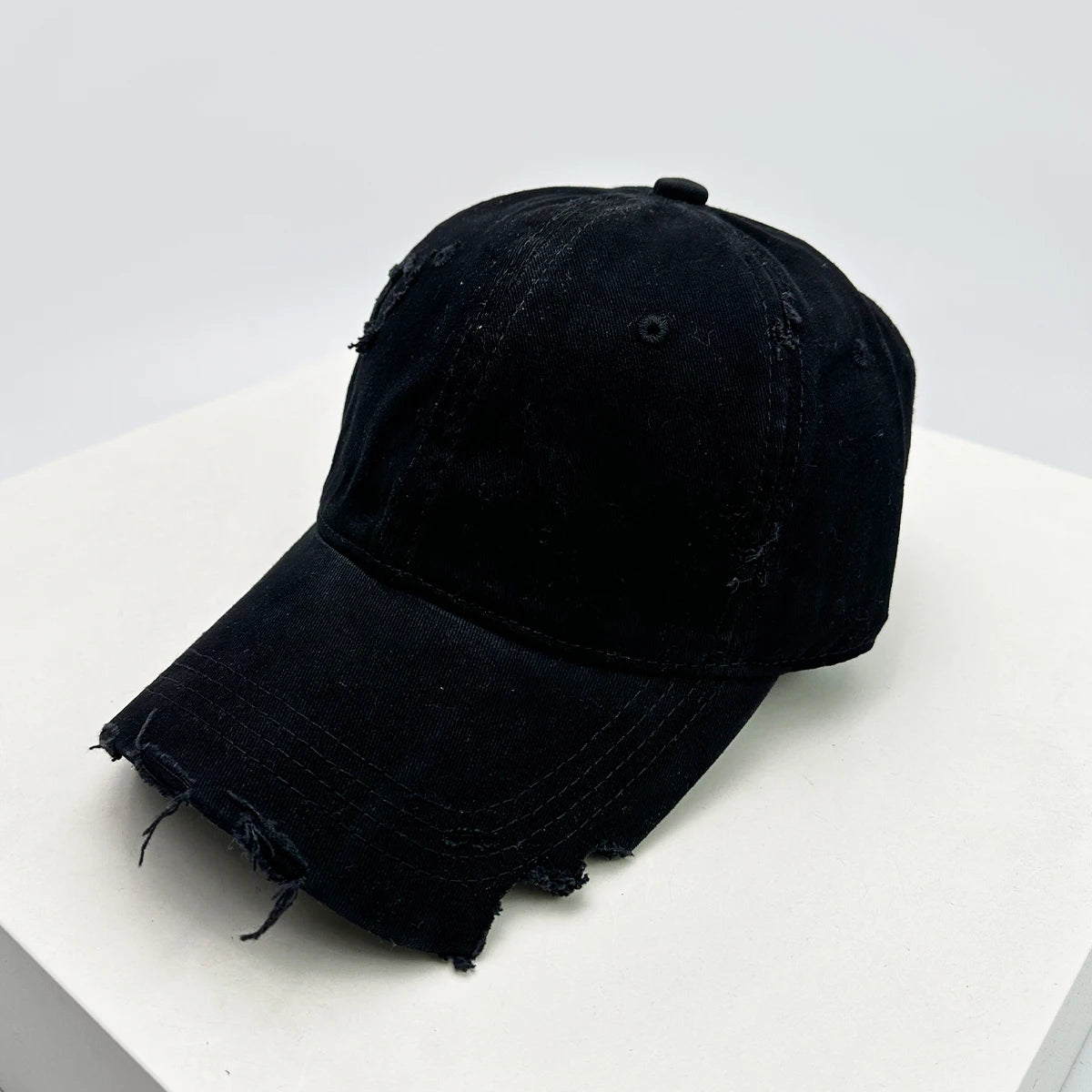 Cappellini da baseball unisex con visiera a tacca, in tessuto a tinta unita, traspiranti, stile "broken", con visiera per proteggersi dal sole, casual, versatili, effetto consumato, alla moda
