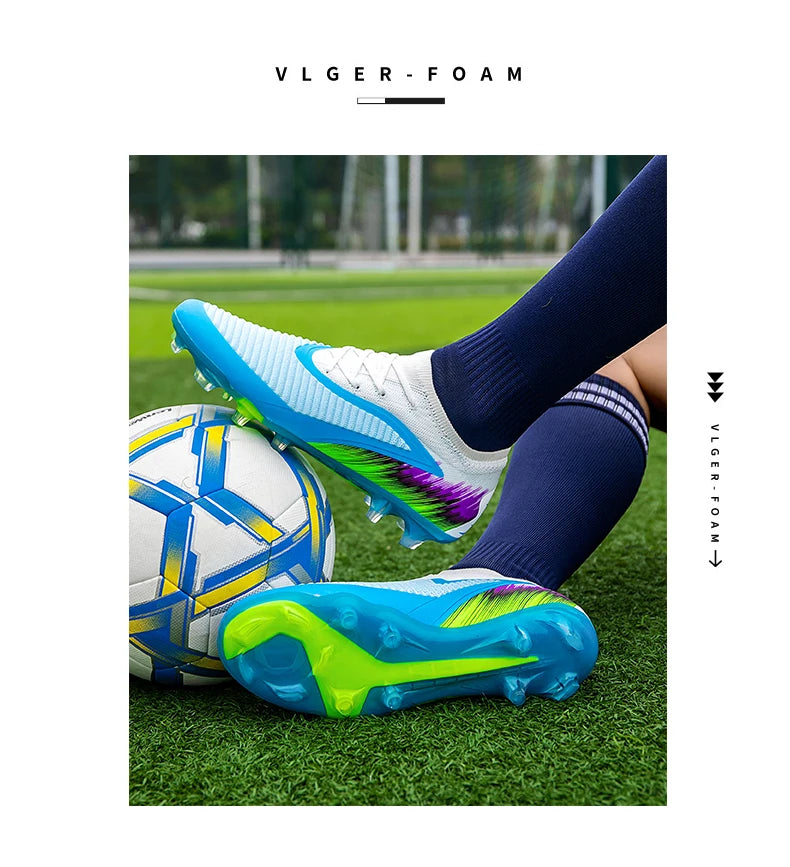 New Men's Football Boots Cleats Shoes Soccer Long Spikes FG Ultralight Training Soccer Shoes Non-Slip Outdoor Match Drop Shipping