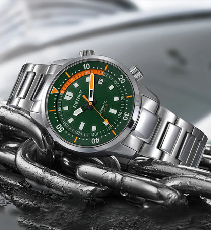 BERNY Men's Dive Watches 200M Waterproof Super Luminous Automatic Mechanical Diver Watch 42mm Sapphire Swim Diving Wristwatch