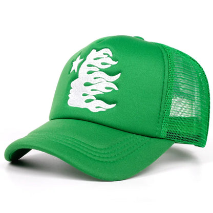 Cappellini da baseball con ricamo di lettere, nuovi, unisex, hip hop, traspiranti, con visiera parasole personalizzata in rete, versatili, alla moda, in stile streetwear, cappellini da camionista
