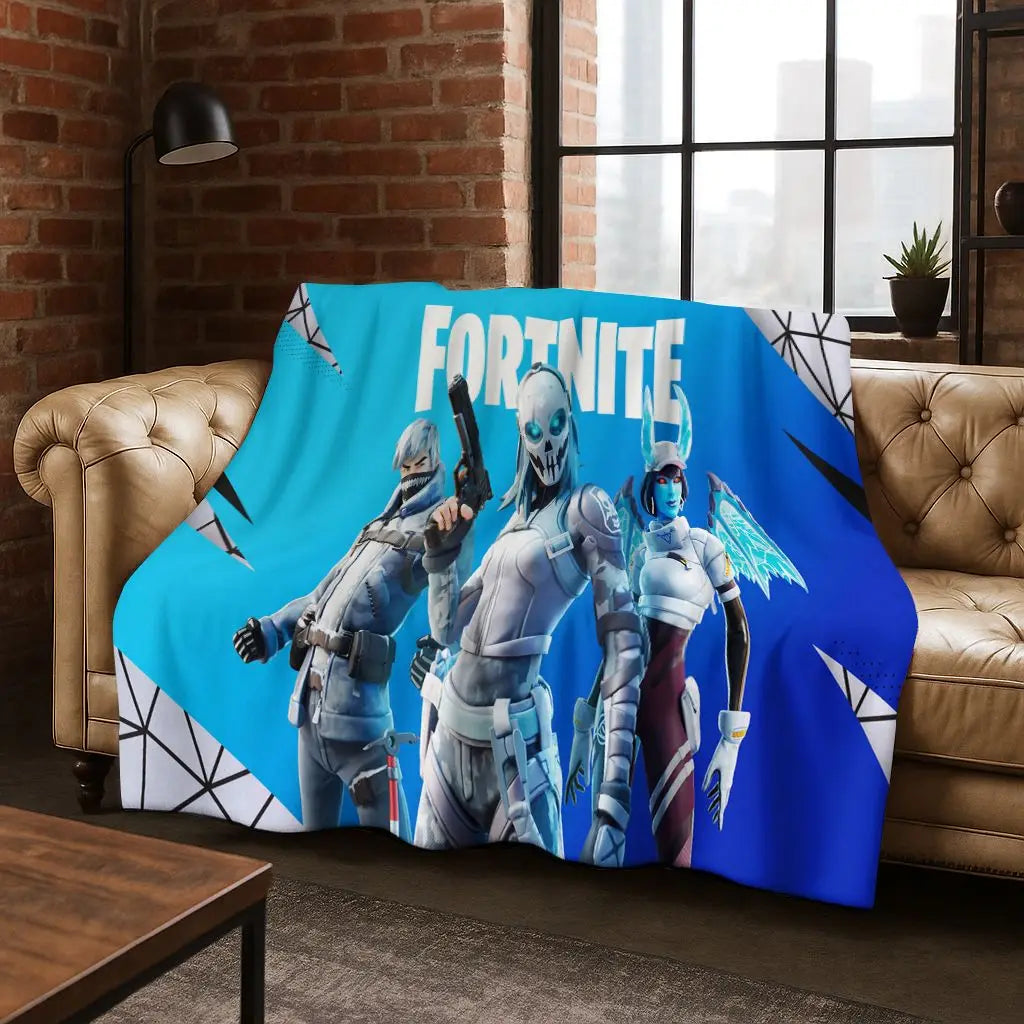 3D F-Fortnite igraća crtana flanelska deka, mekana i topla deka za krevet, spavaću sobu, dnevni boravak, putovanja, kampiranje i poklon za djecu