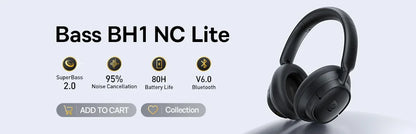 Auriculares inalámbricos Bluetooth 5.3 circumaurales Baseus – Diafragma HiFi de 40mm, auriculares plegables con 70H de reproducción y audio espacial