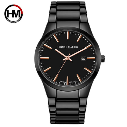 Zegarek męski Hannah Martin, koperta ze stali nierdzewnej, mechanizm kwarcowy, tarcza o średnicy 41 mm, styl biznesowy, z funkcją kalendarza (imitacja)