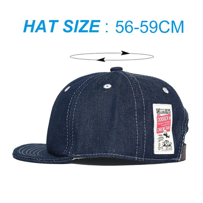 Four Seasons Fashion baseballkasket i denim med kort skygge til mænd og kvinder – Dad Hat – justerbar i Trucker-stil – kasketter med lav profil
