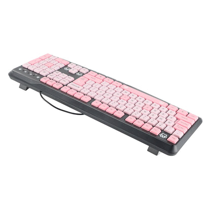104 Keys USB Wired Keyboard Ultra Thin Cute Cartoon Ergonomic Computer Keyboard Plug and Play for Home PC Laptops