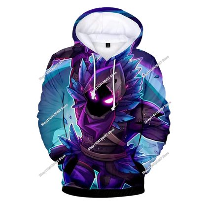Children's Fortnite Anime Hoodie Men's Streetwear Hip-Hop Sportswear Casual Loose Fit Sweatshirt Outdoor Fashion