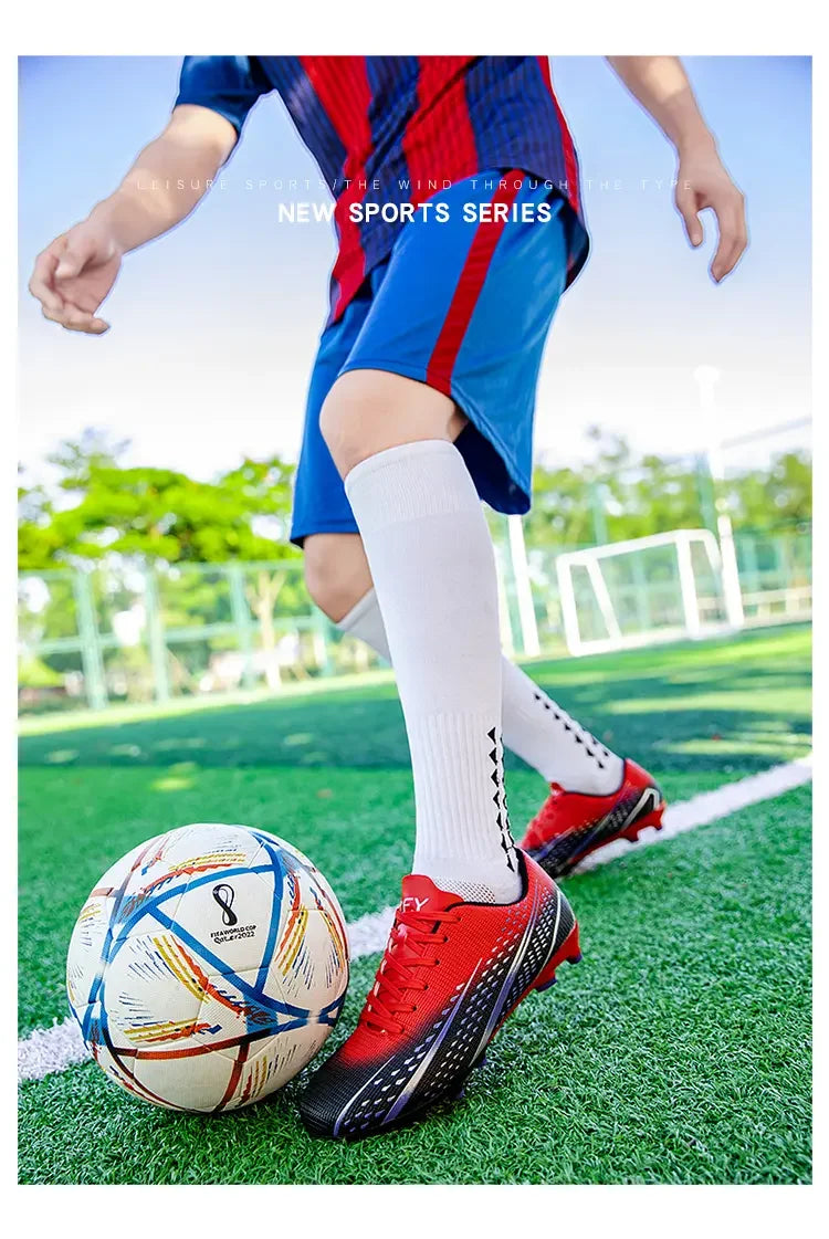 Hohe wasserdichte Fußballschuhe für Herren, rutschfest, robust, mit Stollendesign, atmungsaktivem Futter, für Outdoor-Rasenplätze, Profi-Fußball