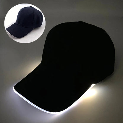 Cappello per adulti con LED e fibra ottica, cappellino alla moda, cappello di tendenza per discoteca, concerti, balli in maschera, eventi all’aperto e divertimento, cappello rap estivo