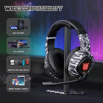 ONIKUMA K19 Gaming Headset – Wired Gaming Headphones with Noise Cancelling, Stereo Sound, Built-in Mic, ONIKUMA K19 Headset for PC & Console Gaming