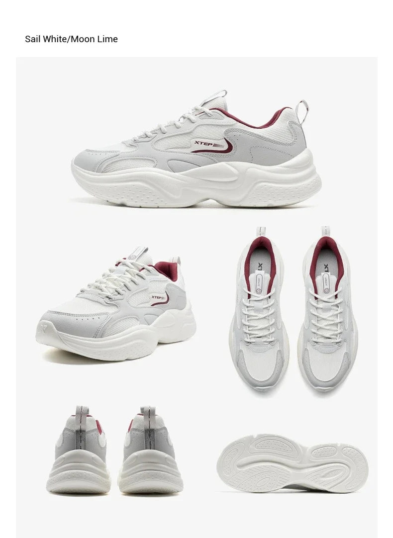 Sapatos casuais Xtep para homem: novidade de verão, em malha respirável, sola grossa, com salto, leves, para jovens, sapatos desportivos de moda 875319320001