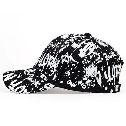 Unisex Letter Graffiti Print Baseball Caps Spring Autumn Outdoor Adjustable Casual Hats Sunscreen Hat