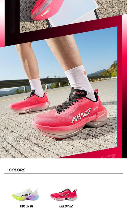 QIAODAN WIND 4PRO Chaussures de marathon à semelle en carbone pour homme - Baskets de course professionnelles - Chaussures de sport de course à pied respirantes QDB023262291