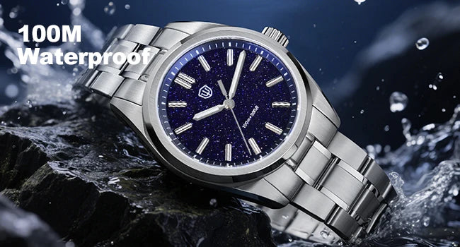 Watchdives New WD0003B Aventurine Dial Watch VH31 Quartz Movement Sapphire Crystal Luminous 100m Waterproof 36mm Vintage Watch