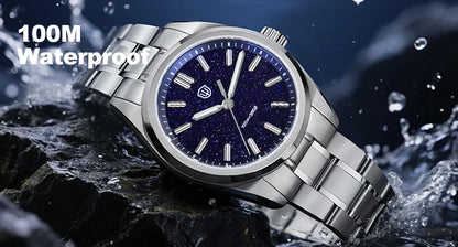 Watchdives New WD0003B Aventurine Dial Watch VH31 Quartz Movement Sapphire Crystal Luminous 100m Waterproof 36mm Vintage Watch