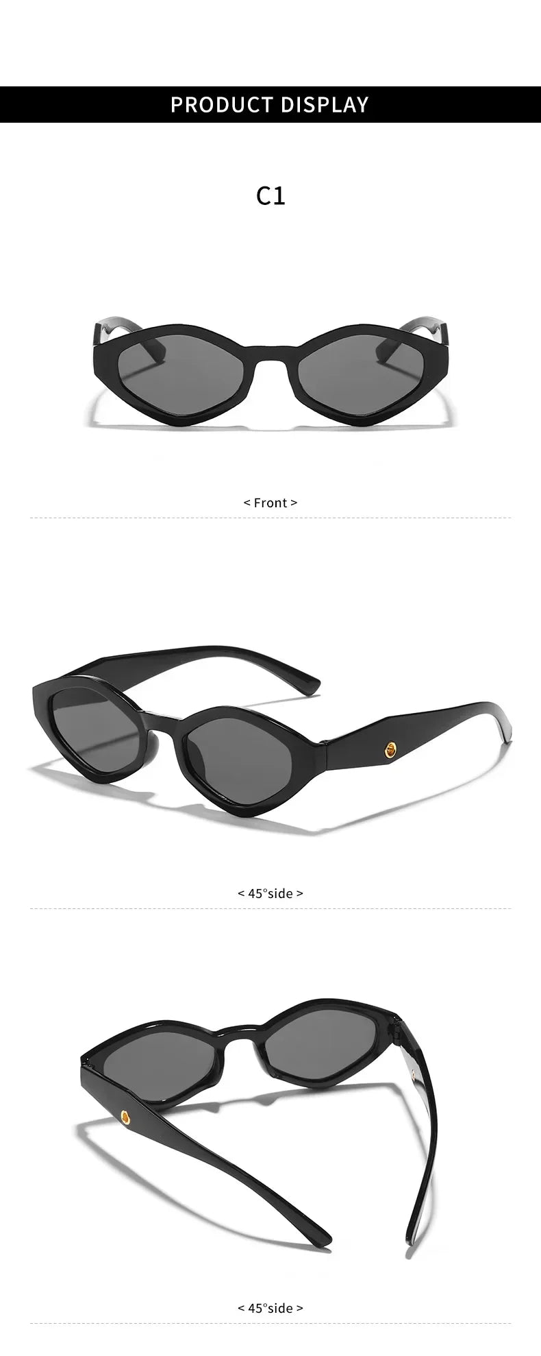 European and American Versatile Irregular Small Frame Sunglasses Fashionable and Trendy UV Resistant Street Photography Glasses