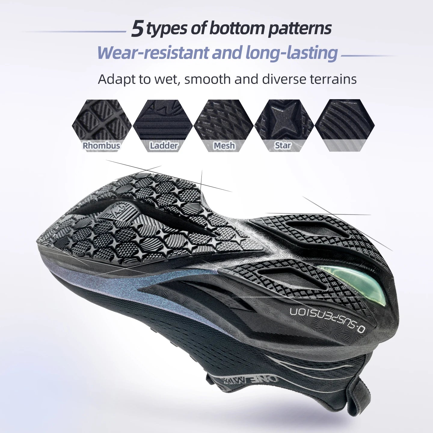 ONEMIX Men Running Shoes Super Lightweight Outdoor Athletic Training Jogging Sneakers Anti-Slip Wear-Resistant Walking Footwear