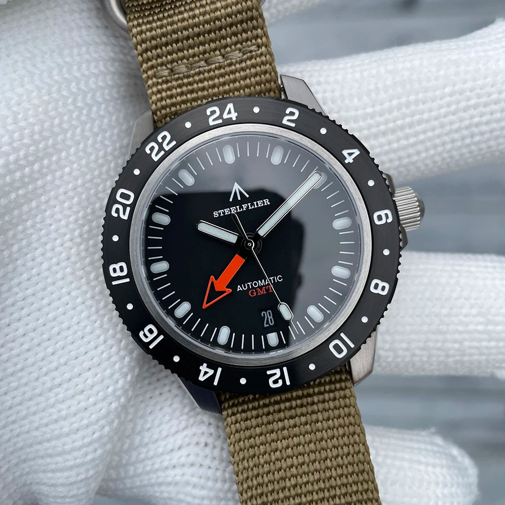 STEELFLIER SF793 NEW Automatic Mechanical Luxury Wristwatch NH34 Movement Synthetic Sapphire 20Bar Waterproof Men Luminous Watch