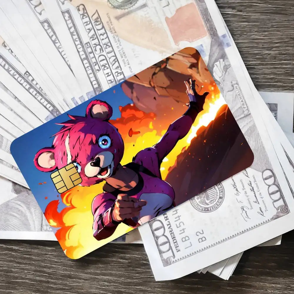 Autocolantes de cartões de jogo Fortnite Cuddle Team Leader para cartões bancários, película protetora impermeável, presente surpresa
