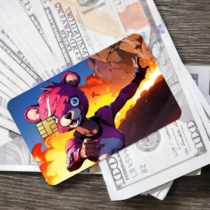 Autocolantes de cartões de jogo Fortnite Cuddle Team Leader para cartões bancários, película protetora impermeável, presente surpresa