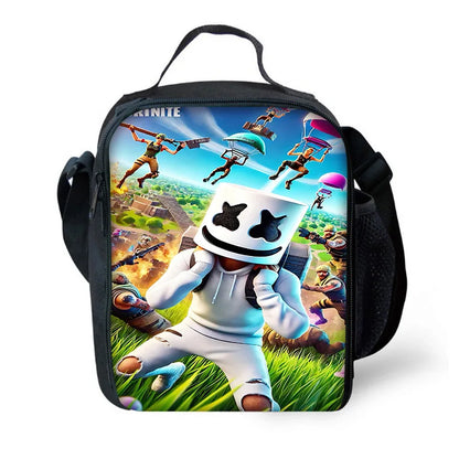 Mochila Escolar Infantil com Lancheira e Estojo, Design de Jogo Popular F-FortniteS, Mochila Escolar para Rapazes e Raparigas, Presente Ideal