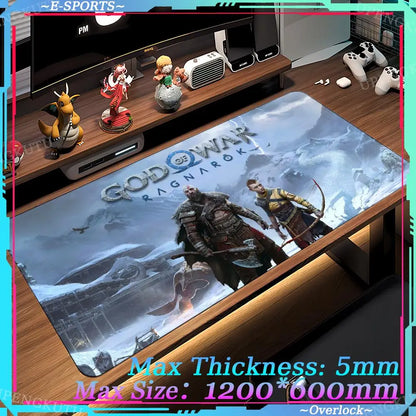 Game G_God of War R_Ragnarok Computer XXL MousePad Game Accessories Oversized Floor Mat Game Desktop Protective Pad Table Mat