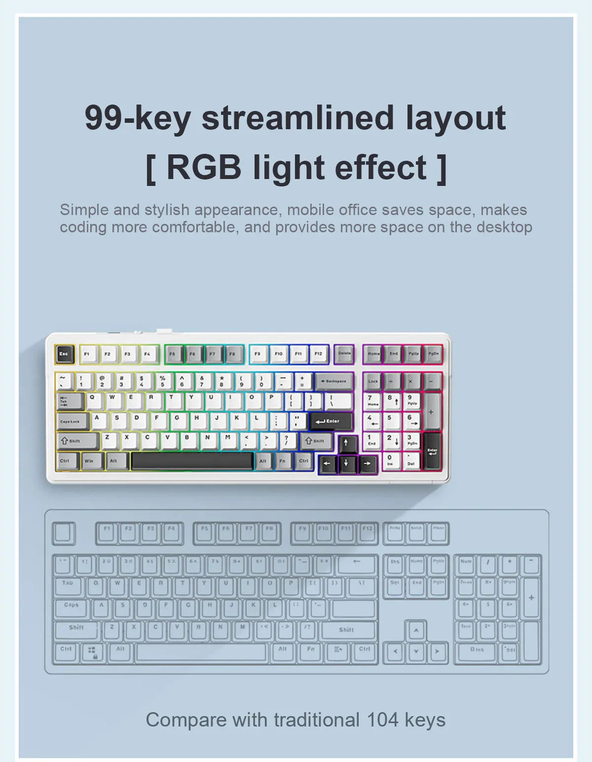 AULA F99 Wireless Mechanical Keyboard Tri-Mode Hot Swappable Custom Keyboard Gasket Structure for PC/Tablet/Xbox/PS4/PS5