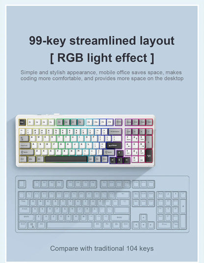 AULA F99 Wireless Mechanical Keyboard Tri-Mode Hot Swappable Custom Keyboard Gasket Structure for PC/Tablet/Xbox/PS4/PS5